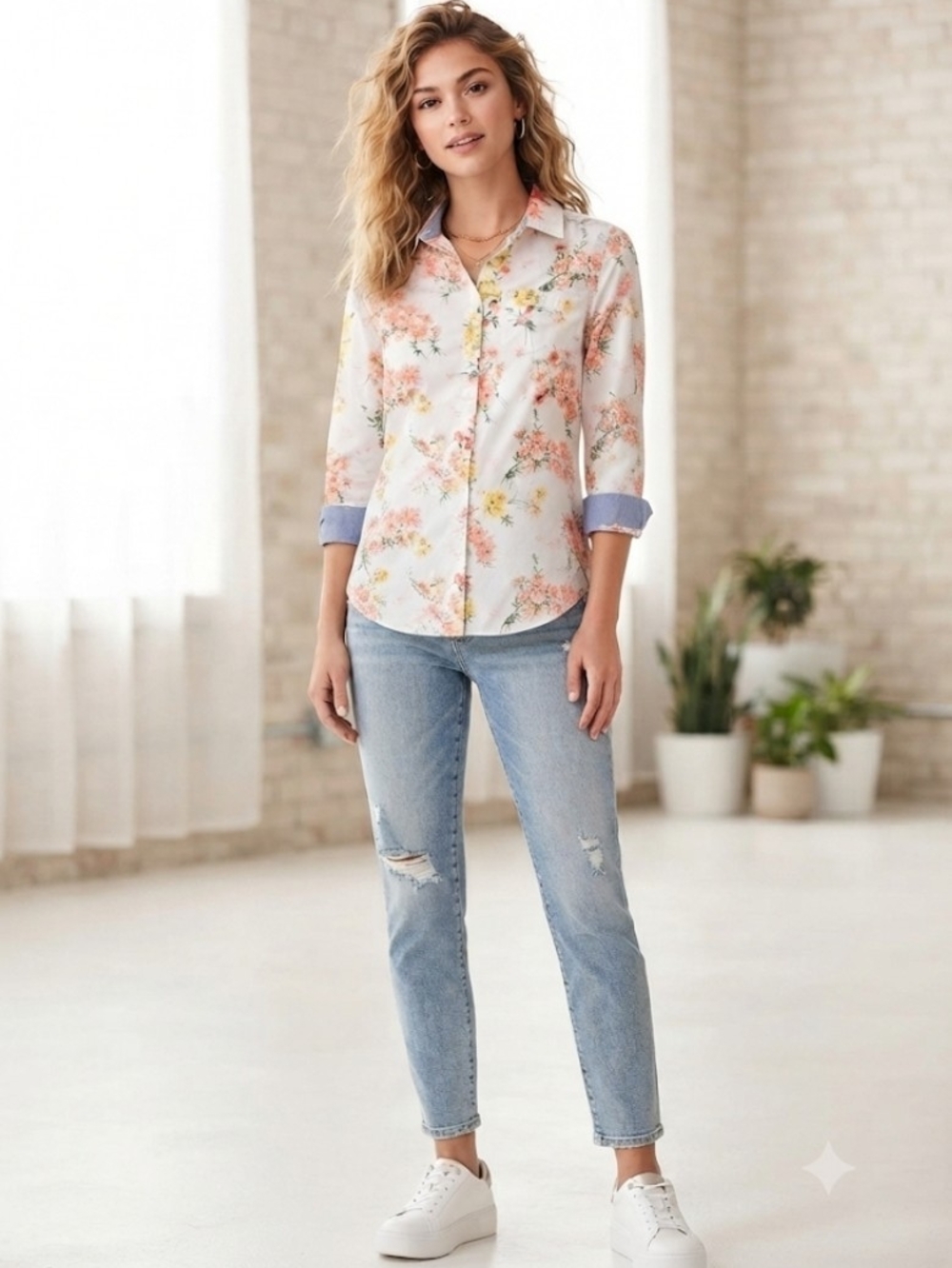 St. John's Bay Light Blue Distressed Ankle Jeans